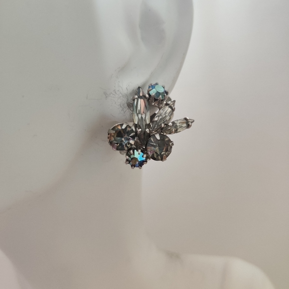 Dazzling Smoky Topaz Crystal Brooch and Earrings Juliana Style - Picture 3 of 15